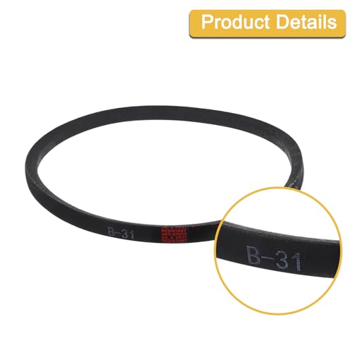 Image of uxcell 3 Pack B31 Classic V-Belt, 33 inch Outside Circumference, Black, Industrial Rubber V-Belt