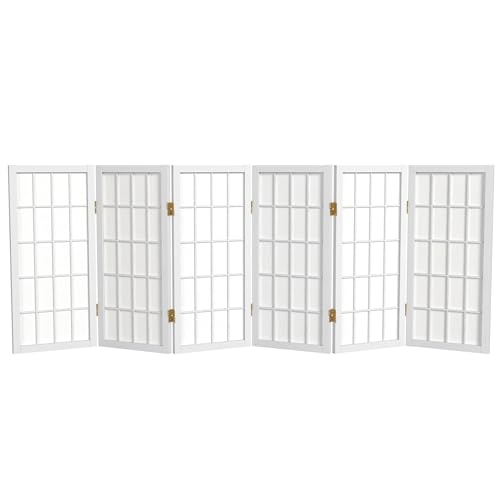 2 ft. Short Desktop Window Pane Shoji Screen - White - 6 Panels by Red Lantern - Used condition - US$100.97