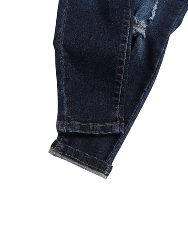 Floerns Toddler Boy's Elastic Waist Distressed Ripped Skinny Jeans Denim Pants4