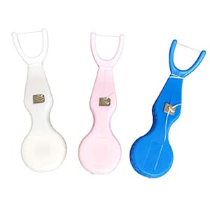 Artibetter Houder Herbruikbare Vervangende Kern Met Kleurrijk Ontwerp Handvat Mondverzorging Tool 3 Stks (Wit Roze Blauw)