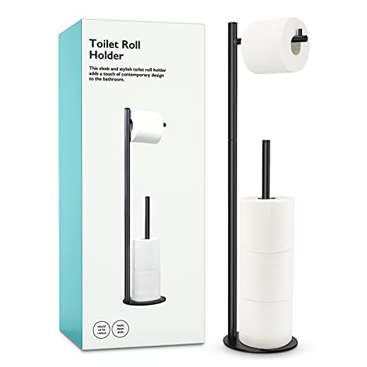 Toilet Paper Holder Stand, Bathroom Toilet Paper Roll Holder Stand with Reserve, Standing Toilet Paper Holder with Storage