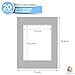 Mat Board Center, Pack of 20 11x14 MIXED COLORS White Core Picture Mats for 8x10 Photos pictures and prints.