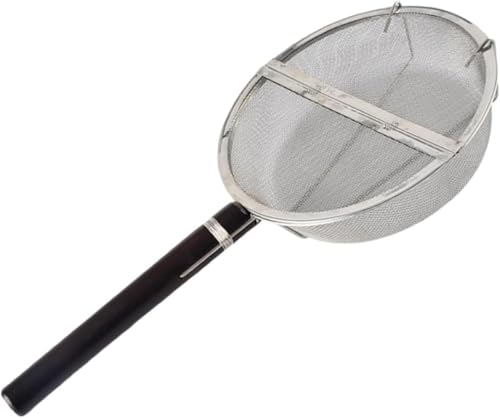 Zxyler 家庭用イチョウ型コーヒー焙煎ネット ステンレス鋼製 木目風ラウンドデザイン コーヒー豆・茶葉焙煎用 揚げネット 防?手柄付き