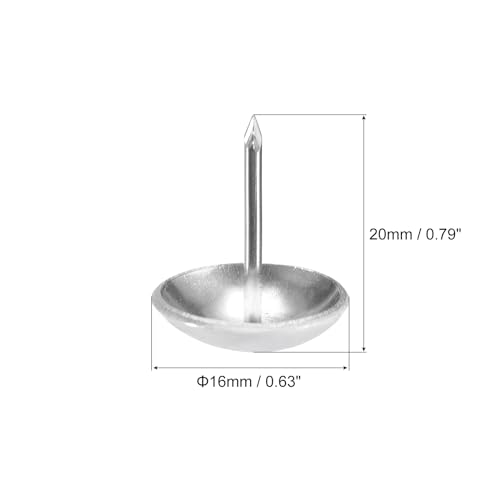 QUARKZMAN 25 Stück Polsternägel, 16 mm x 20 mm runder Kopf, dekorative Möbelnägel, Reißzwecken für Möbel, Sofa Kopfteile, weiß