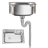Fregadero de pared de acero inoxidable con escurridor para cocina, restaurante, bar, estación de lavado de manos comercial al aire libre
