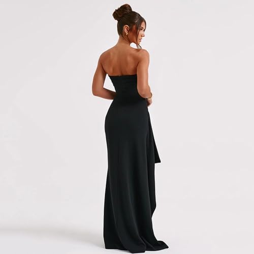 Women Summer Maxi Dress Sexy Strapless Bodycon Off Shoulder Backless High Split Formal Evening Long Dress3