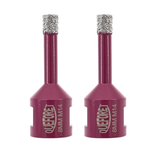 Image of QUEFORET Diamond Drill Bits Set 8mm x M14-2pcs Hole Saw Kit for Ceramic Porcelain Tile Marble Granite