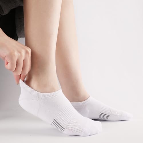 No Show Ankle Socks Cotton Thin, 8 Pairs Non Slip Low Cut Socks For Women,Invisible Athletic Sock Running Size 4-64