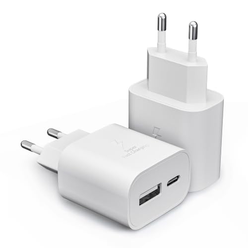 2Pack Chargeur USB C, 25W Prise USB-C&USB-A Adaptateur...