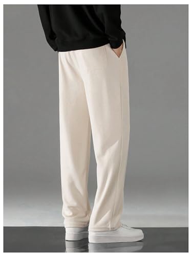 SHENHE Men's Drawstring Waist Pants Pleated Straight Leg Loose Casual Pants with Pockets2