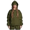 Ewleguzka Travel Hoodie with Eye Mask Built In,Comfrt Airplane Wearable Blanket Hoodie for Adults Men Women 4 Pockets Army Green #3