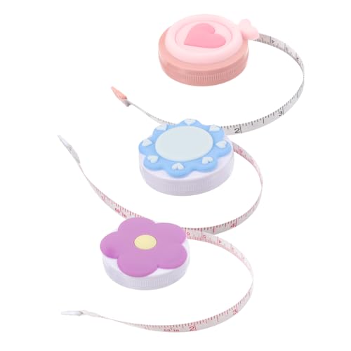 DOITOOL Macaron Shaped Body Measuring Tape 3 Pack Telescopic Mini Tape Measure for DIY Sewing