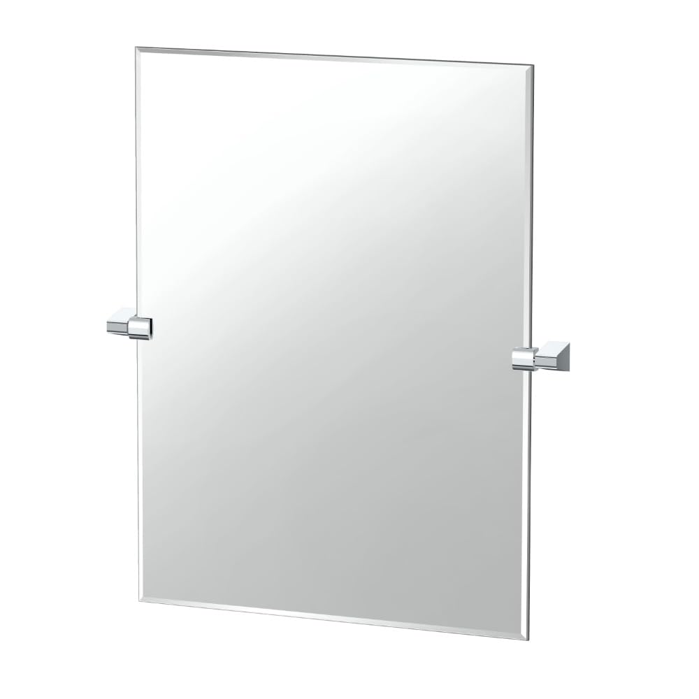 Gatco 5659S A-Line Frameless Rectangle Mirror, 31.5 Inch, Chrome