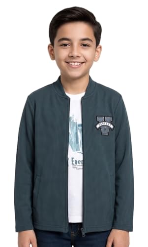 Image of Boys Full Sleeves Solid Jacket and T-Shirt