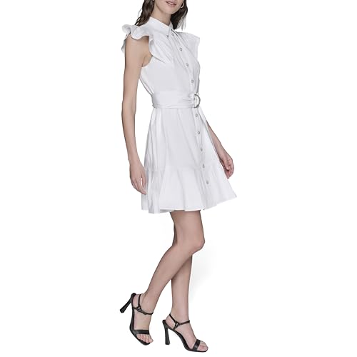 Robe décontractée Karl Lagerfeld Paris : le blanc opaque et fluide taille 38 - 3