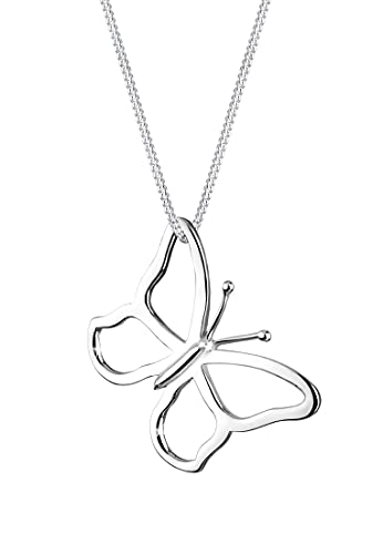 Elli Collier Femme Pendentif Papillon Filigrane en Argent Sterling 925