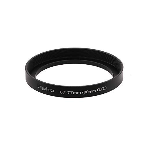 Front Step Up Ring 67mm to 80mm Lens Matte Box Adapter O.D,67mm Lens Adapter Ring to 77mm Lens Filters/Lens Cap LingoFoto
