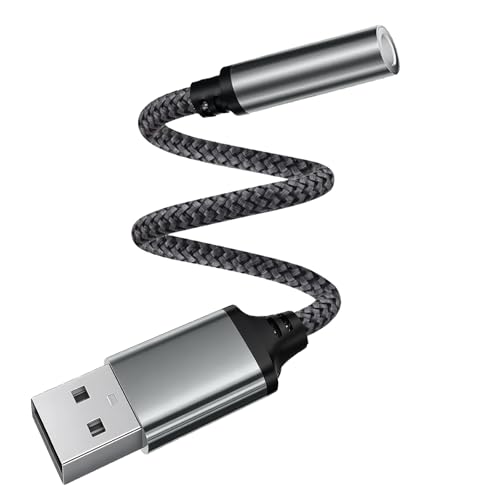 Horyue 1 Pc usb to 3.5mm jack audio adapter | Plug & Play usb to aux adapter | for PC Laptop & Gaming Headset