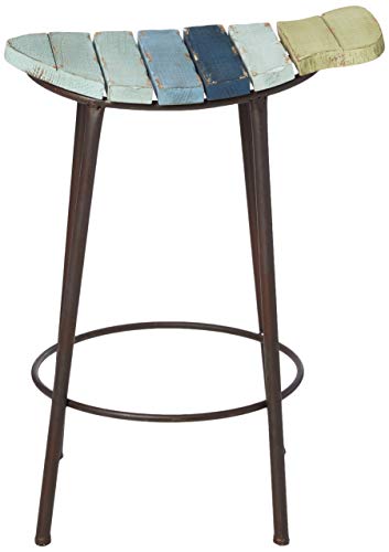 Kalalou Painted Wood And Metal Fish Counter Stool, One Size, Multicolored #TOP1