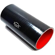LTI Universal 203mm 8" Length 4-Ply Reinforced High Performance Straight 89mm 3.5" ID Coupler Silicone Hose 3.5" Black