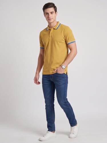 Image of XENOVAURBAN Polo t Shirt for Man | Striped Pattern Mens Cotton Polo Neck T-Shirt with Collar | Regular fit | Breathable and Soft - Polo-Striped-P