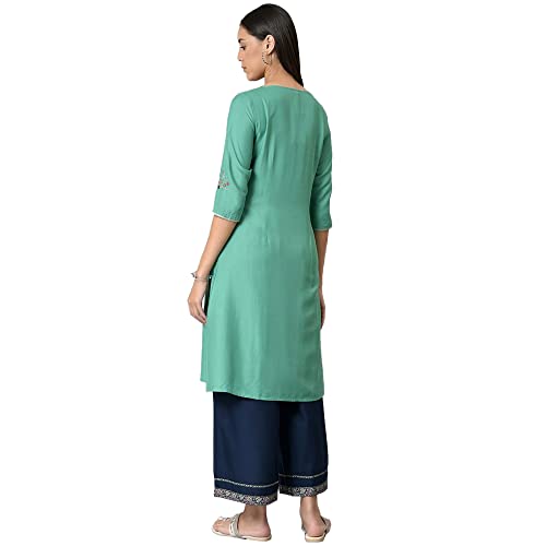 Image of W for Woman Women's Viscose Straight Fit Straight Kurta