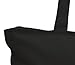 (6 Pack) Set of 6 Heavy Canvas Large Tote Bag with Zippered Closure (Black)