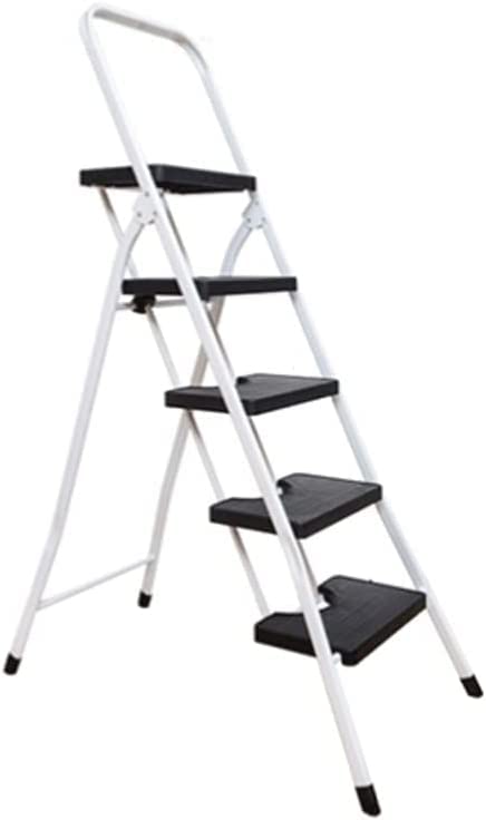 Stepladders 5 Step Ladder Folding Step Stool with Safety Handgrip Pedal Metal Iron Stepladders for 330Lbs Capacity