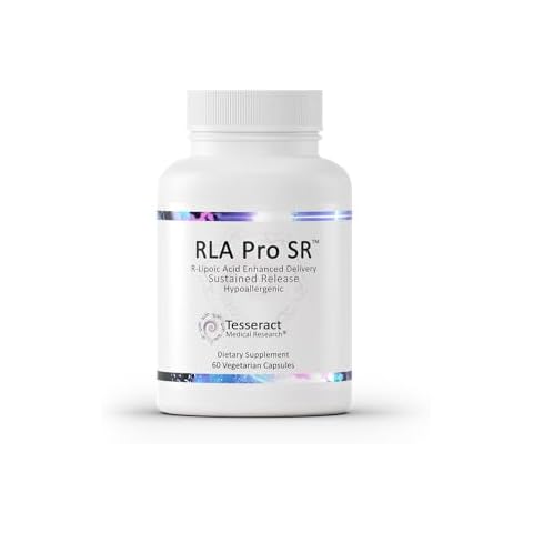 Tesseract RLA Pro SR, Lipoic Acid Supplement, 60 Capsules, Sustained-Release R-Lipoic Acid, Boosts Mitochondrial & Cellular Energy, Amino Acid Metabolism Support, Hypoallergenic Cover
