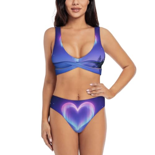 Maillot de bain deux pièces avec coussinets amovibles et triangle réglable