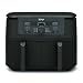 Ninja Heißluftfritteuse MAX Dual Zone, 2 Schubladen, 9,5 L, 6-in-1, Kochen ohne Öl, Air Fry, Max Crisp, Braten, Backen, Aufwärmen, Dörren, spülmaschinengeeignete Antihaft-Körbe, Onyxschwarz DZ400EUBK
