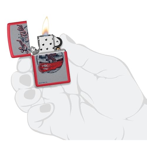 Encendedor Zippo personalizado con grabado rojo mate miniatura 3