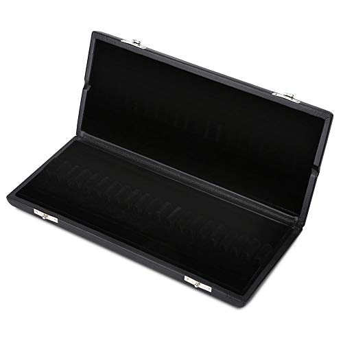 Wood + PU leather cover reed case holder storage box for 10/12 / 20pcs oboe reeds (Pack of 20), Black