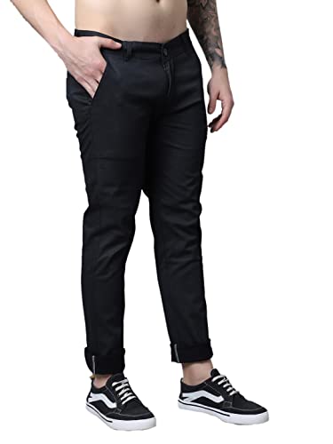 Image of Majestic Man Slim Fit Casual Trousers for Men (28, Black)