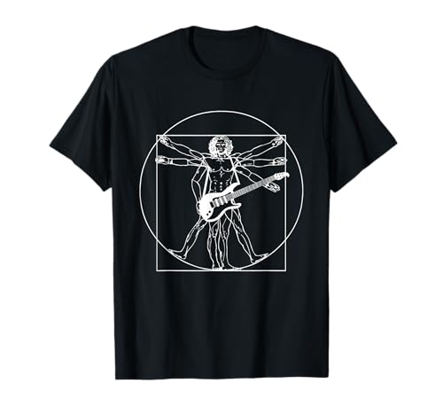 Da Vinci E-Guitar Guitarrista Vitruviano Man Musician Festival Camiseta