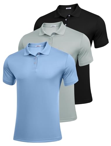 PINSPARK Golf Polo Shirts for Men Quick Dry Short Sleeve Collared Shirt Slim Fit Summer Casual Polos Shirt