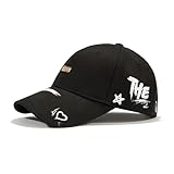 FK FORKICKS Trendy Unisex Graffiti Baseball Cap, Adjustable Cotton Baseball Cap for Men & Women, Athletic Streetwear Hat (US, Alpha, One Size, Black)