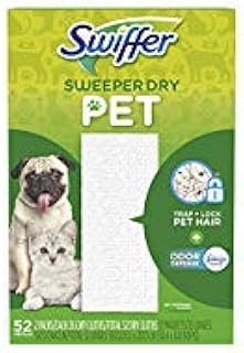 Swiffer Sweeper Pet, Dry Sweeping Cloths with Febreze Odor Defense, 52 Count