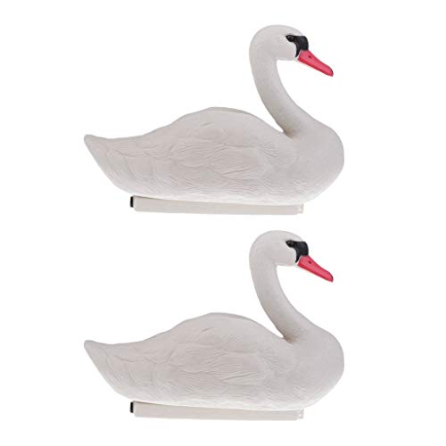 Backbayia 2 Pieces Lifelike Swan Hunting Decoy Floating Swan Garden Pond Decoration #TOP22