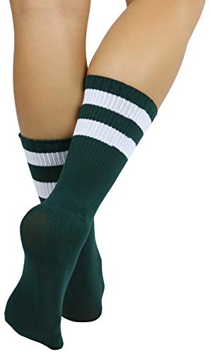 Image of ToBeInStyle Women's Acrylic Ankle Hi With Double Stripe Top Crew Fun Athletic Socks