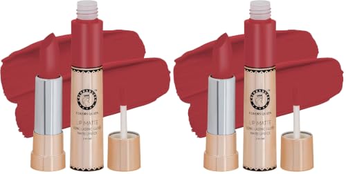 Image of Colors Queen 2 in 1 Matte Lipstick | Lip Matte | Long Lasting Gloss, Waterproof, Non Transferable | (34 - Love Peach, 8g) (Pack of 2)