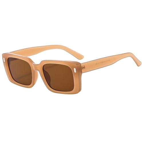 Lunettes de soleil carrées pour tir de rue et look tendance marron