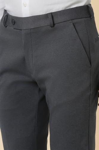 Image of Peter England Men's Premium Formal Stretchable Knit Super Slim Fit Trouser | Comfort Lycra | 360-Degree Stretch