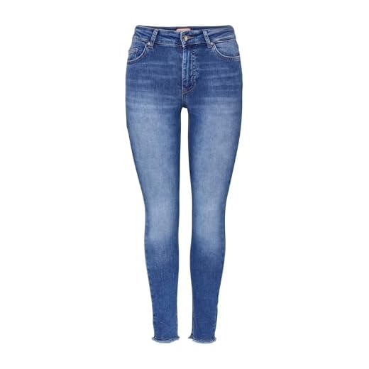 Only Onlblush Life Midsk Ankraw Rea12187 Vaqueros, Denim Azul Medio, para Mujer