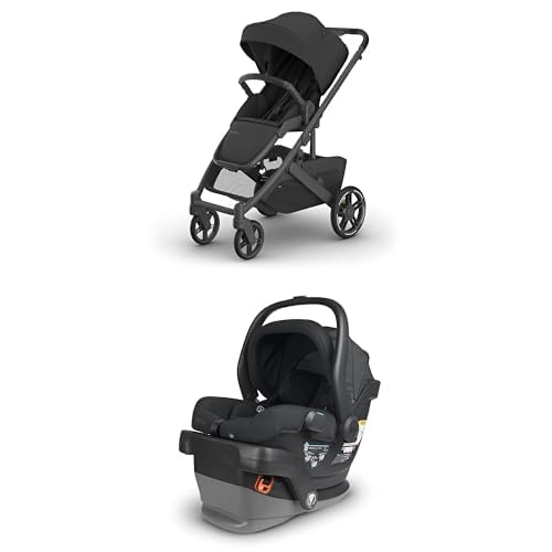 UPPAbaby Cruz V3 Stroller + Mesa V2 Car Seat Travel System Combo – Toddler Seat, Bumper Bar, Bug and Rain Shields, Car Seat Base, and Infant Insert Included – Jake (Charcoal)