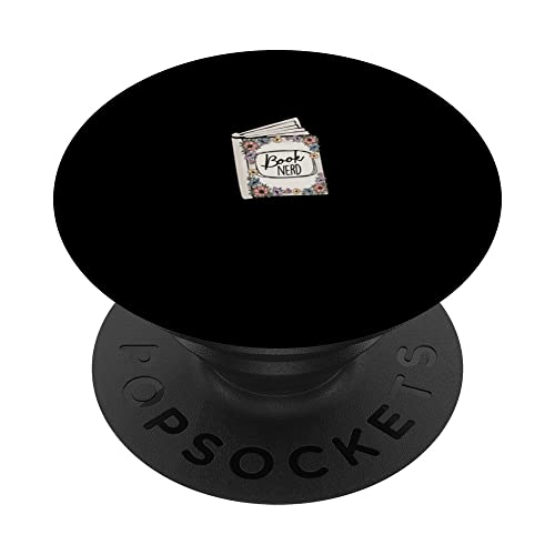 Cute Book Nerd For Bookworm Readers PopSockets Swappable PopGrip, Black