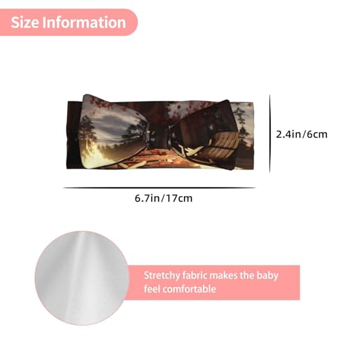 The fire pit in the destroyed library Baby Headbands Soft Nylon Hairbands with Stretchy Bows Girls Hair Accessories for Newborn Infant Toddler Kids3
