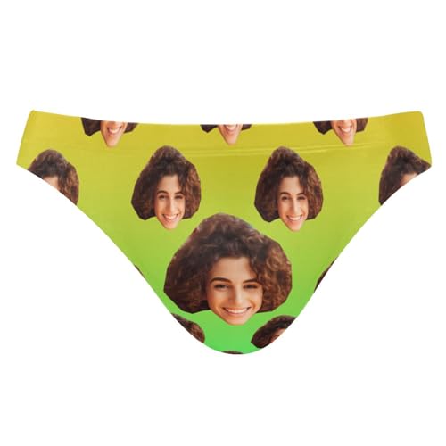 Custom Face Men's Dark Goldenrod Gold Swimsuit with Face Bikini Personality Swimwear with Photo Customized Gifts for Men 2XL