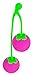 Produktbild ORION Liebeskugeln "Sweet Cherry" - intensive Love-Balls für Frauen, mit schwingenden Rotations-Kugeln, für effektives Beckenboden-Training, grün-pink
