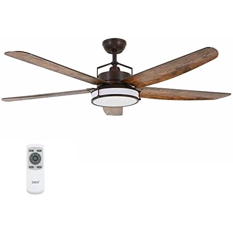 Lucci air Louisville Ceiling Fan - 5 Blades - Summer / Winter Mode - Includes LED Light and Remote Control - 142 cm Diameter Cover
